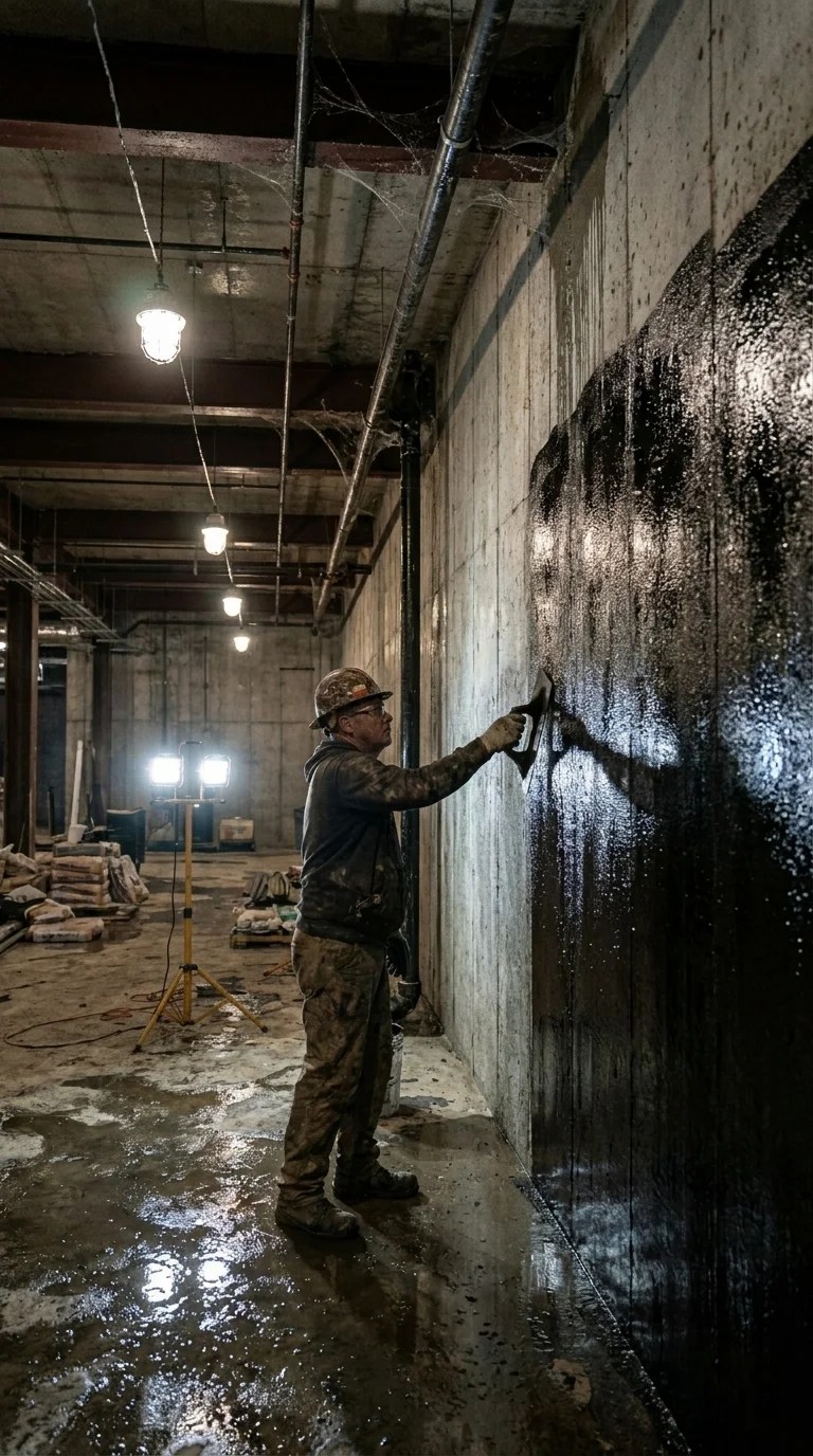 Waterproofing industrial floor application