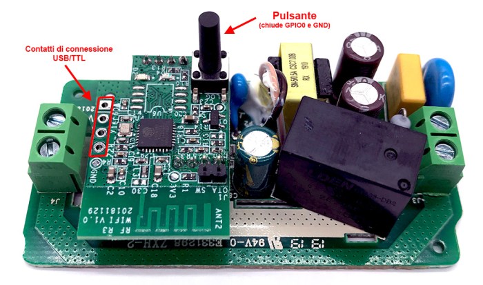 Sonoff Basic R3 RFR3 - Contatti