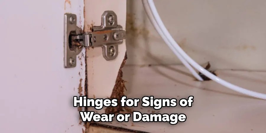 Hinges for Signs of
Wear or Damage