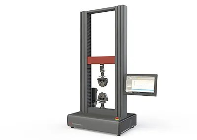 Vista cercana de la máquina de tracción de doble columna de alto desempeño