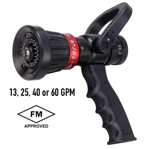 Fire Hose Nozzles Direct Protek 1" Constant Gallonage Nozzle 13, 25, 40, or 60 GPM (Preset to 40 GPM)