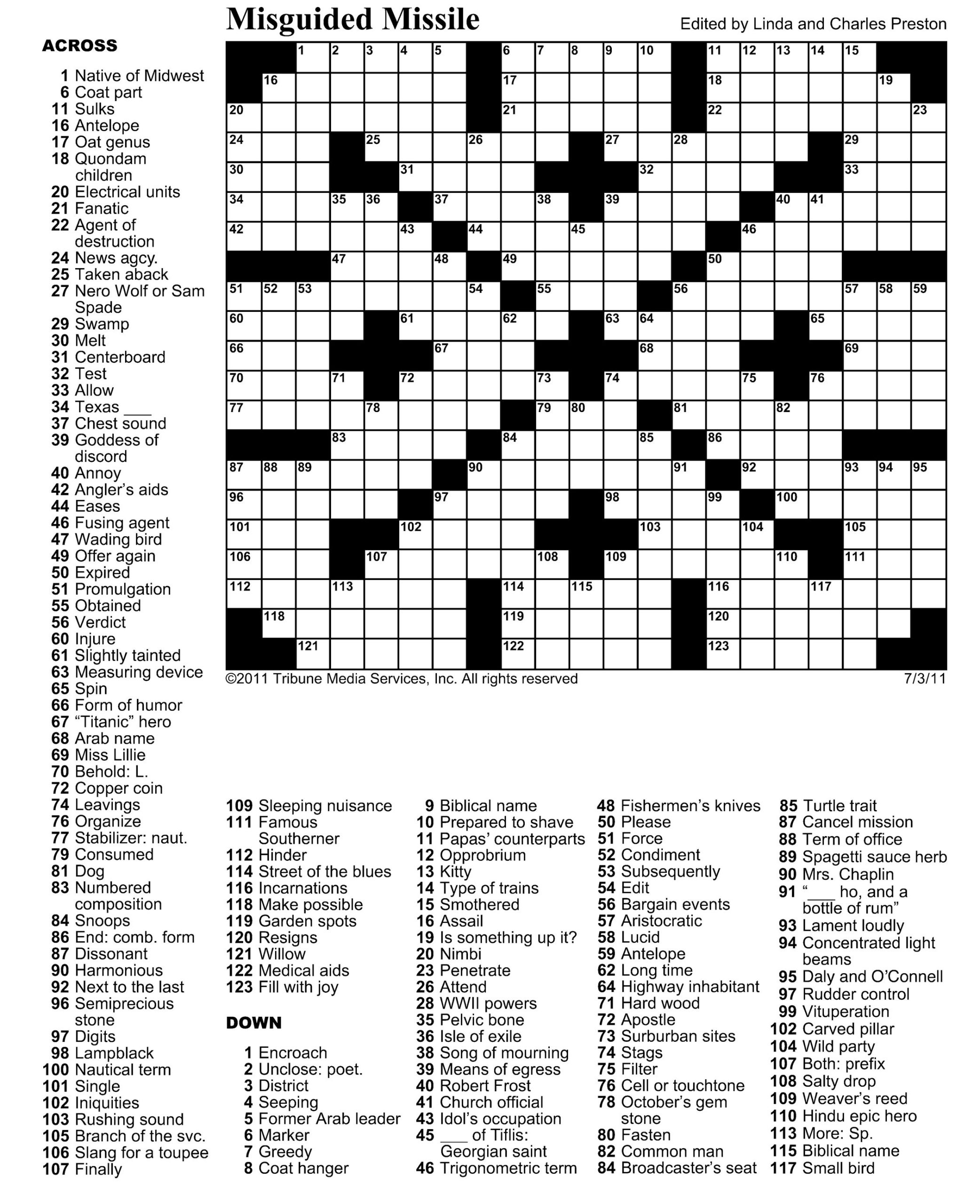 July 6 crossword puzzle INDY Week