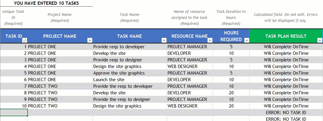 Download a free excel timeline template · click on a date at the top of your gantt chart. Project Planner Excel Template Project Schedule Timeline In Excel