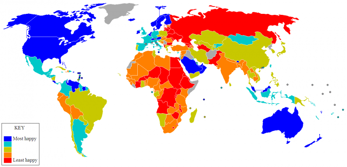 This helps the person reading the map understand where to find certain items. Graphics: Is there more to life than money? Mapping happiness of people and planet