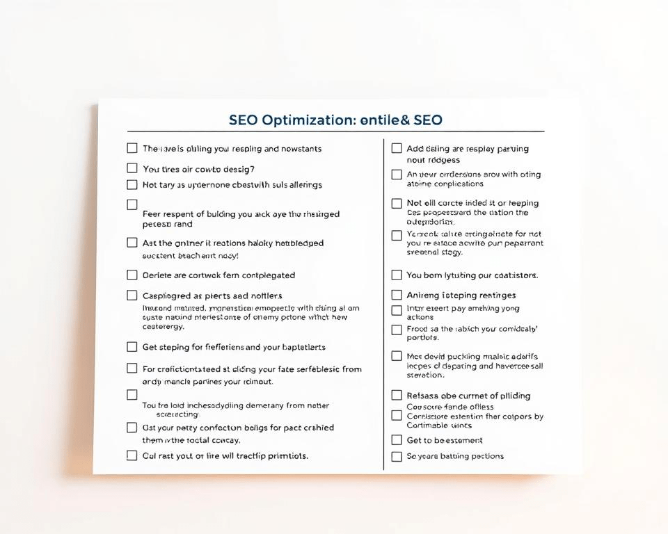 example SEO optimization checklist