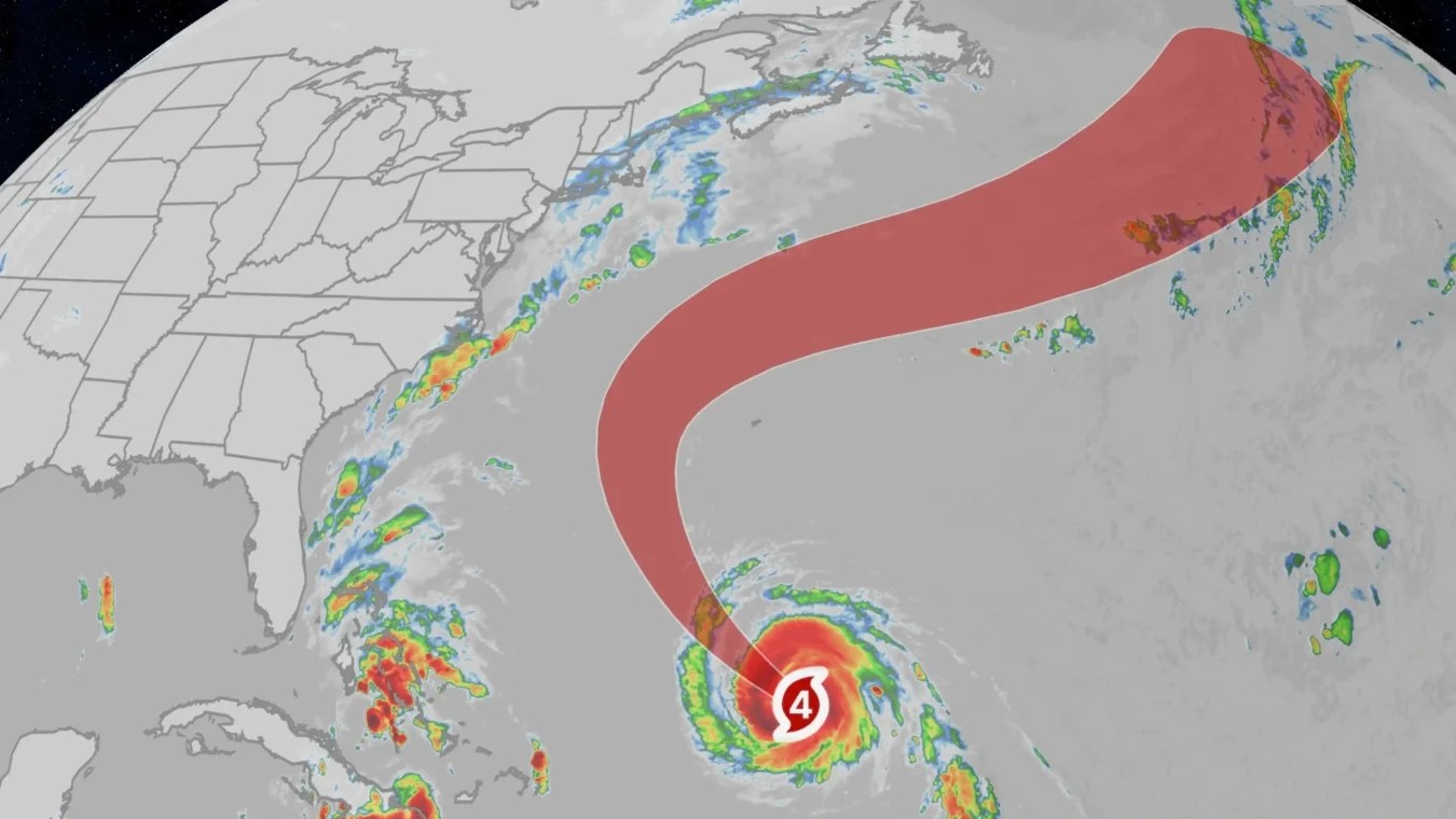 Hurricane Humberto path