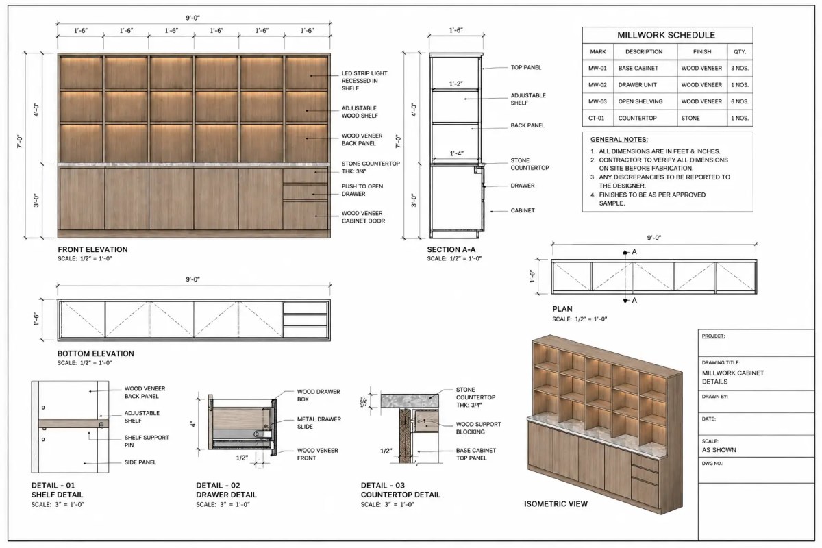 Millwork Drafting Drawing