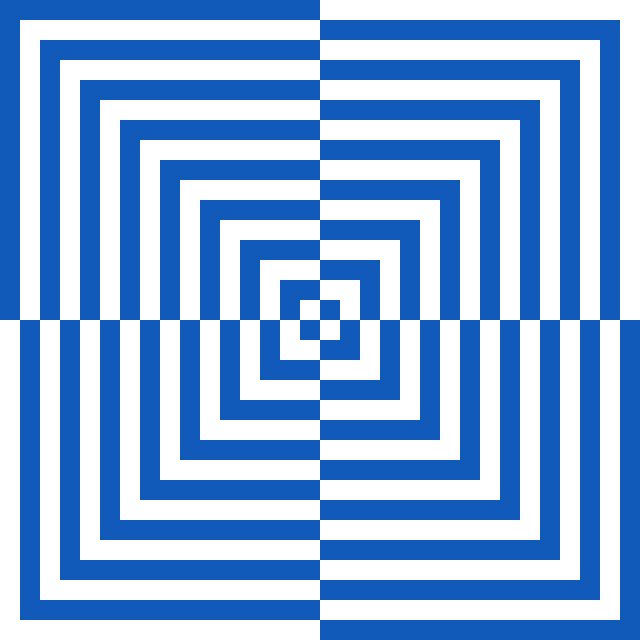 Infinite Hue: "Outside In" pattern available in hundreds of different colors. A GIF showing all color options.