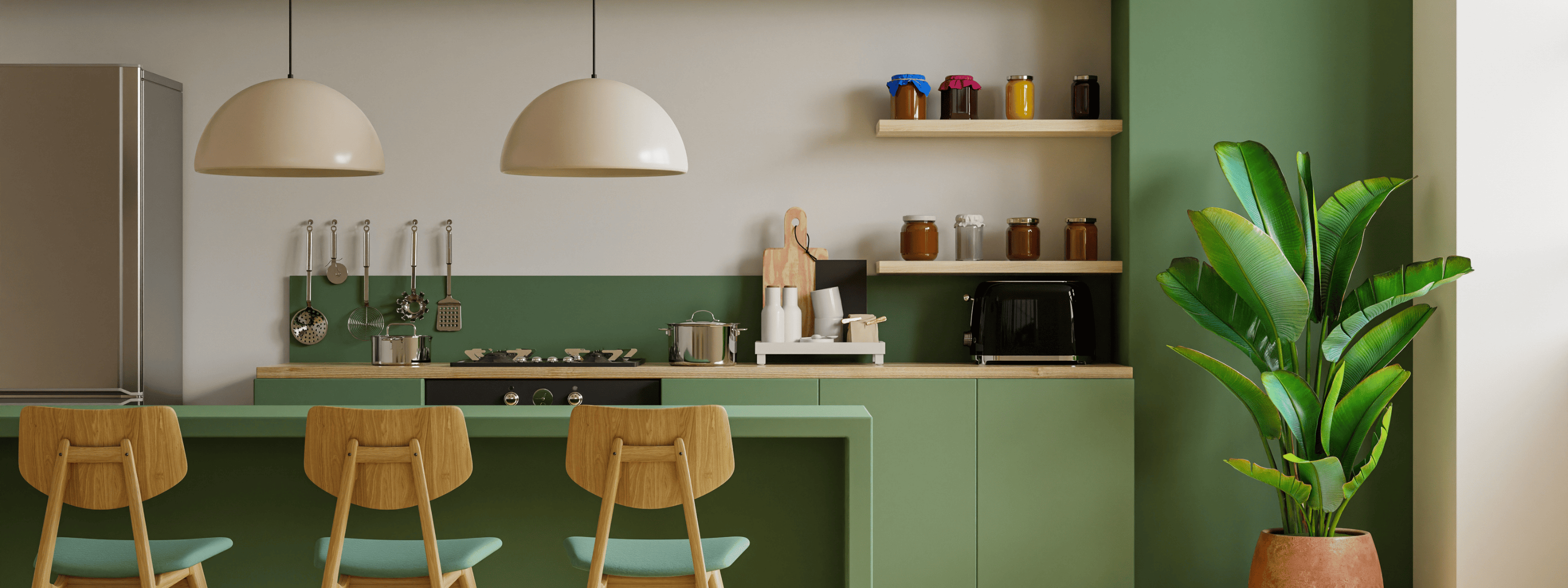 Amenajare in stil modern verde
