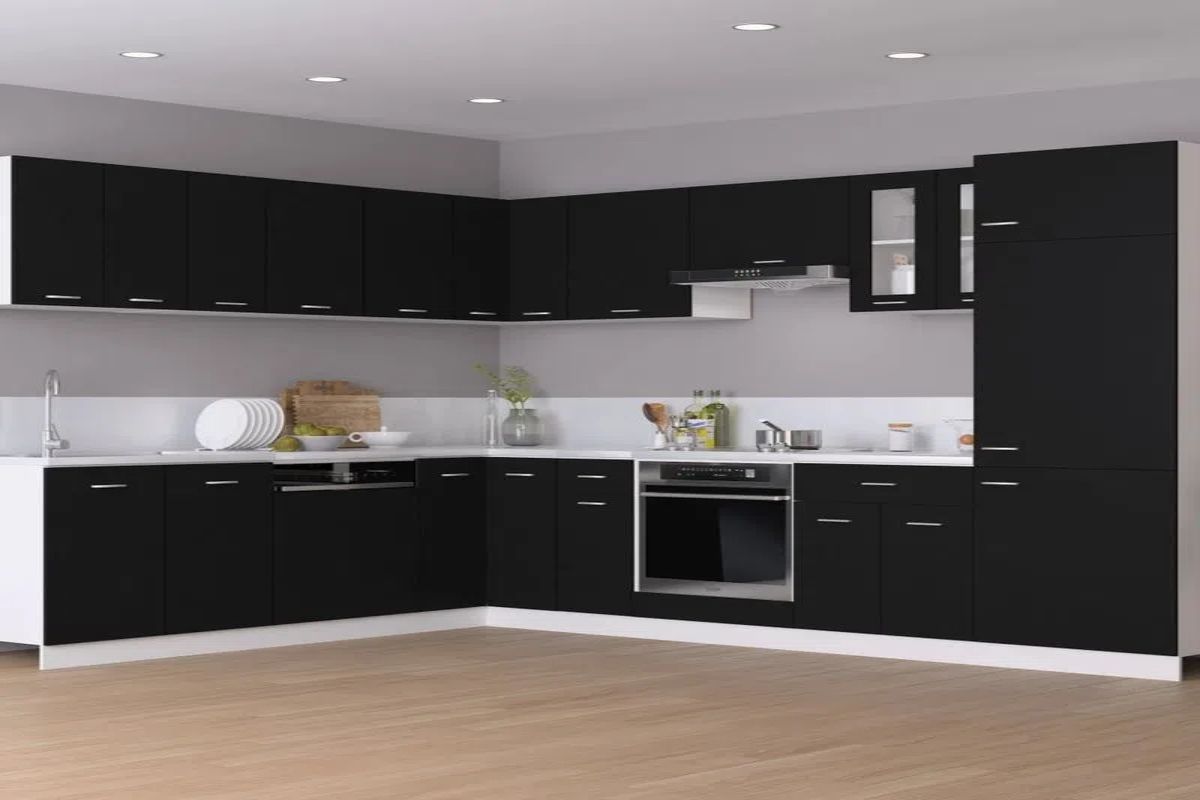 Amenajarea bucatariei - cum se amenajeaza o bucatarie in functie de dimensiunile acesteia + alte idei de culori, mobila si decorare pentru bucatarie, conform regulilor principale de design interior_Dulap negru