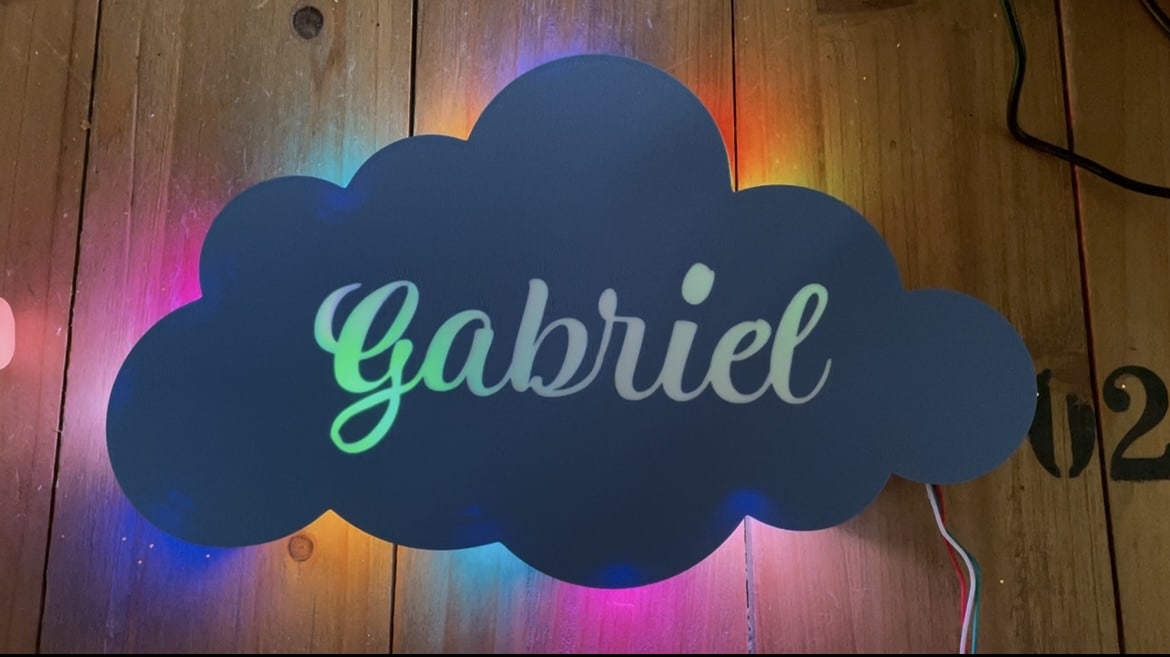 lampe nuage personnalisée avec prénom