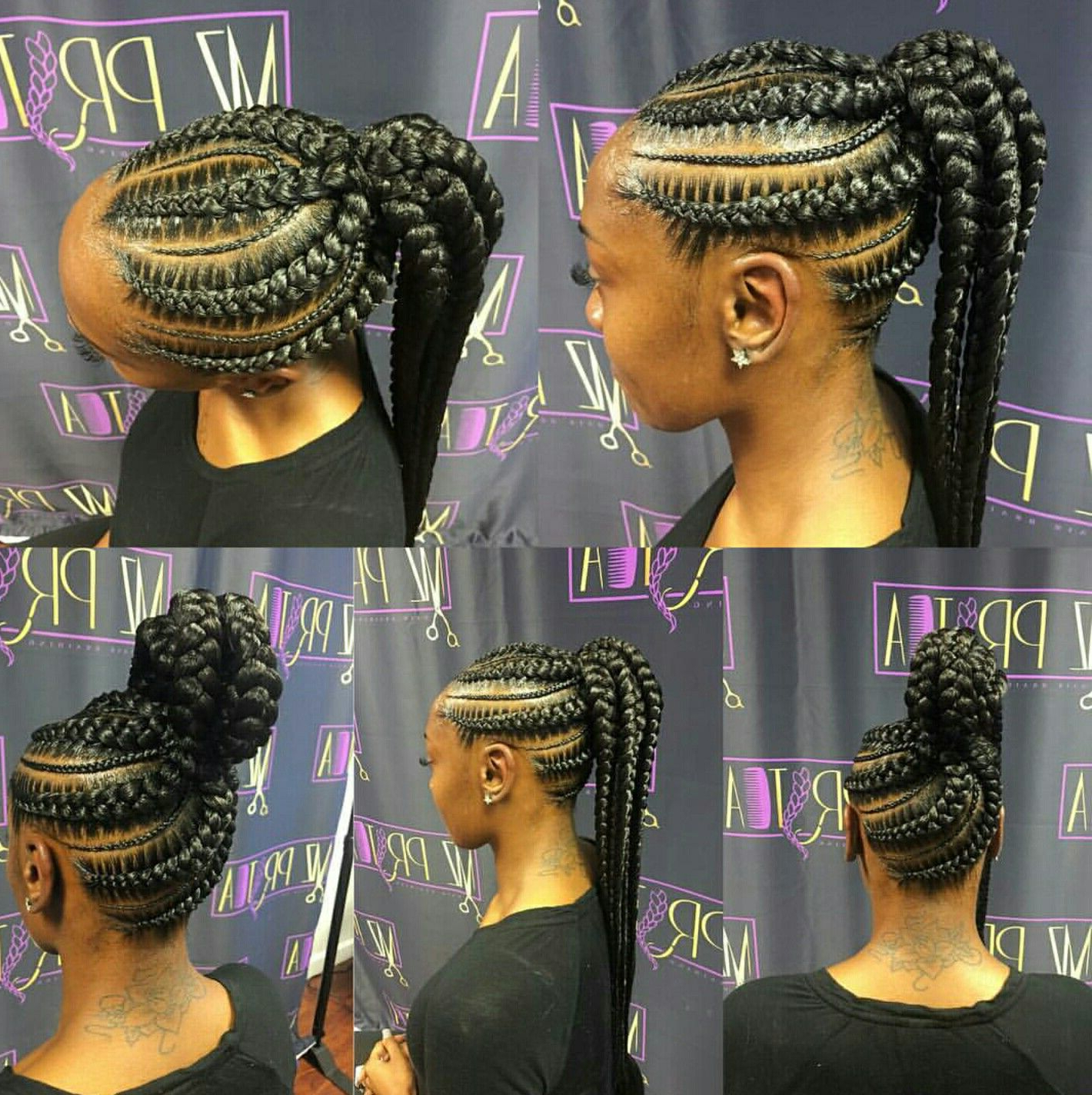 20 ideas of thick cornrows bun hairstyles