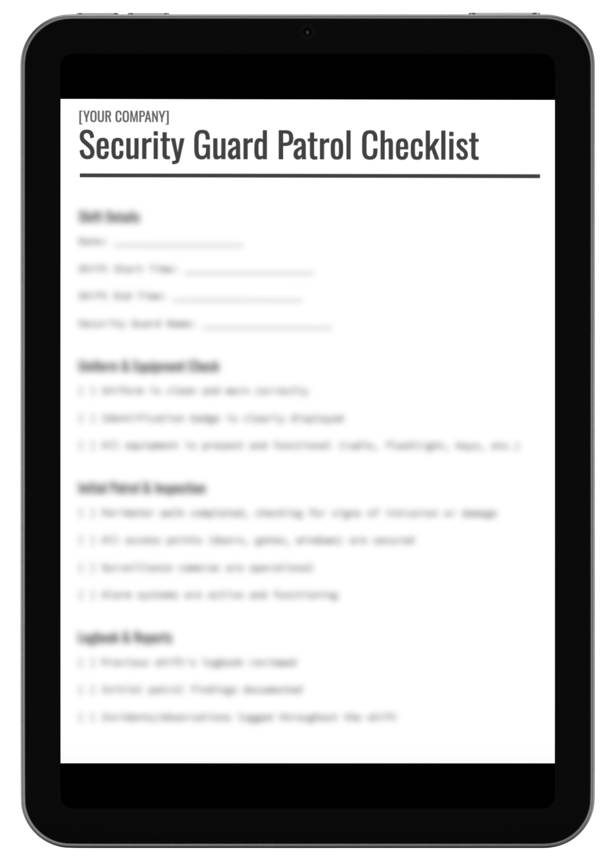 Checklist Patrol Security Pdf - Download Perfect Minimal Design | Ultra HD
