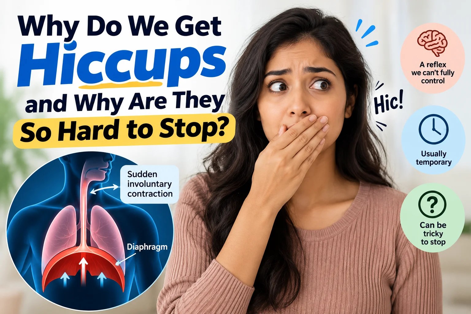 Hiccups diaphragm science illustration