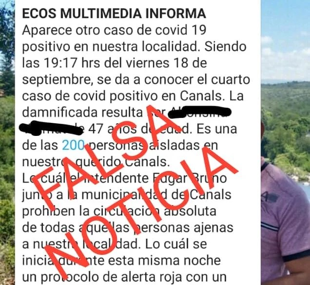 Noticia falsa que involucra a este medio