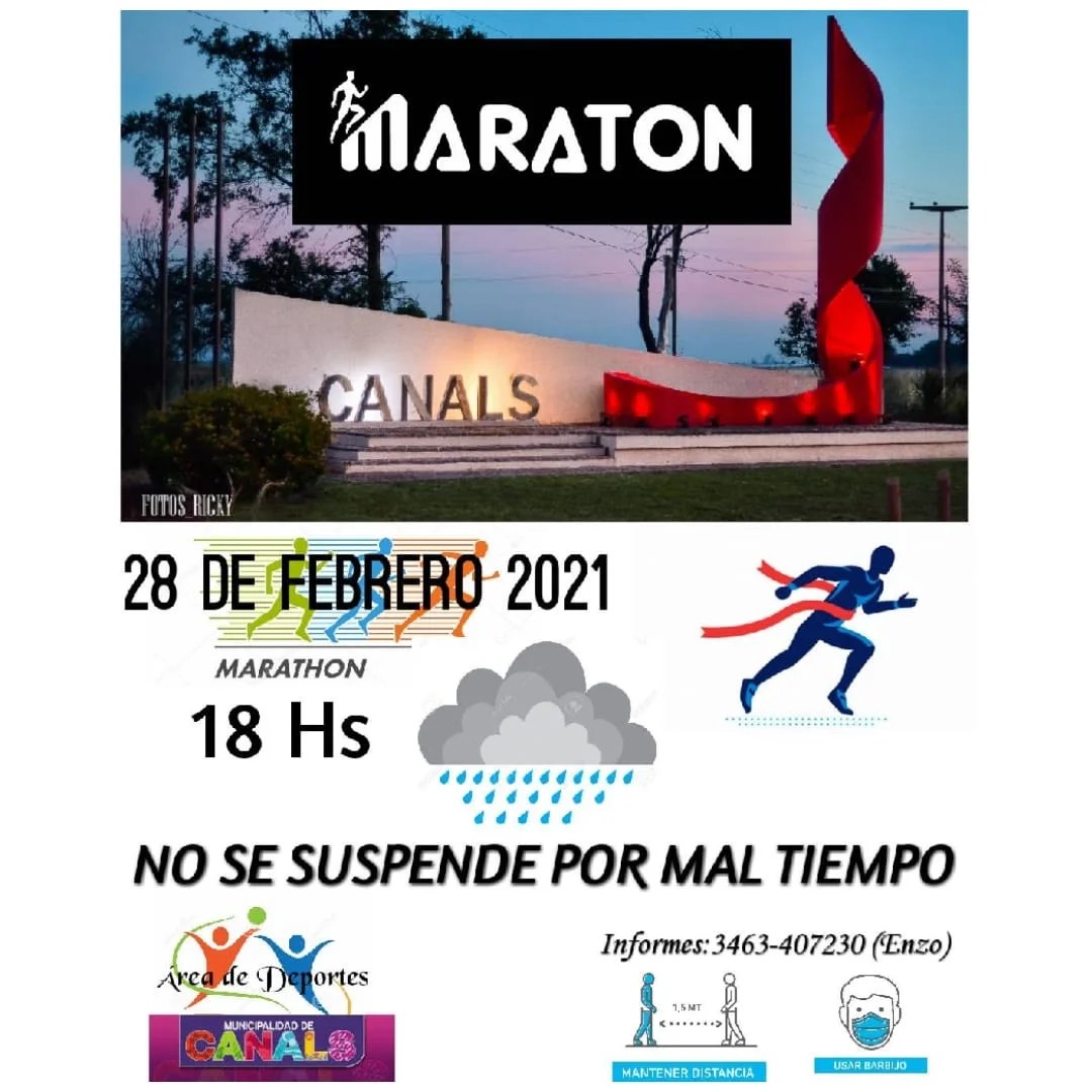 Canals: La Maratón no se suspende por mal tiempo