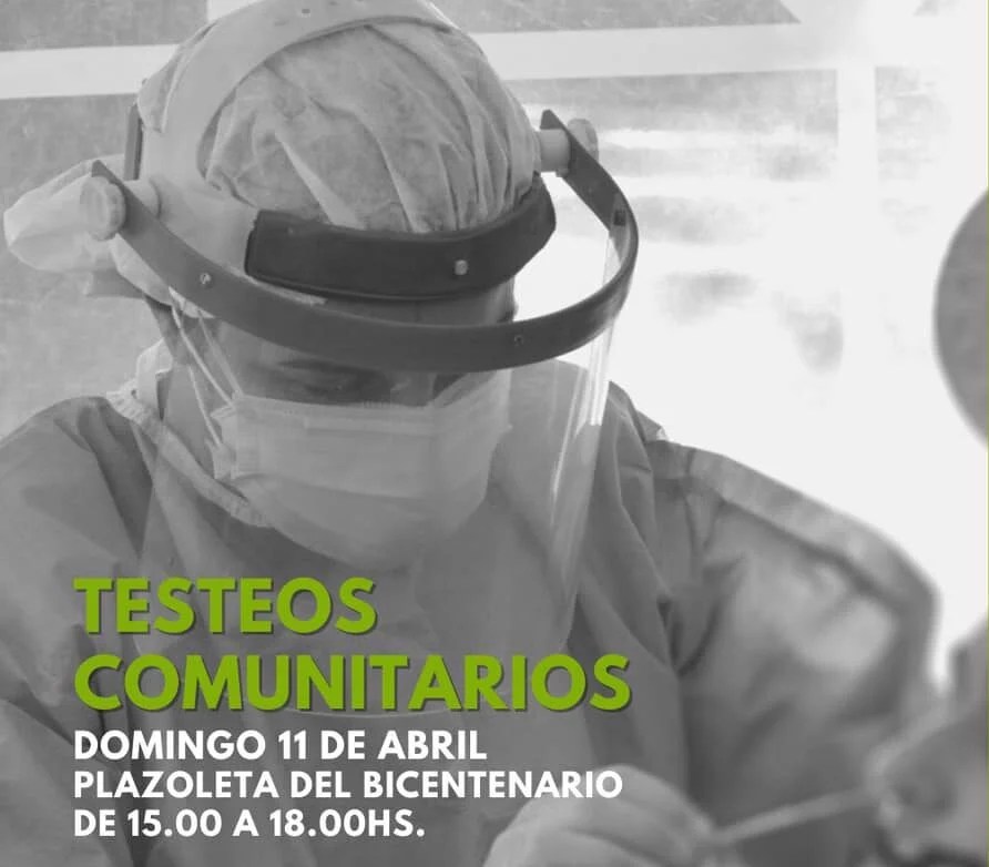 Laboulaye: Testeos comunitarios en plazoleta del Bicentenario.