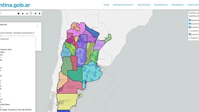 Educación presentó el mapa de presencialidad y no presencialidad en todas las provincias