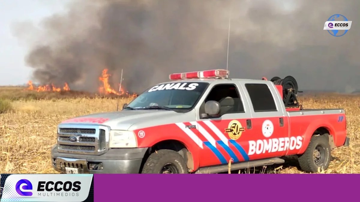 Bomberos controlan incendio forestal en zona rural de Canals