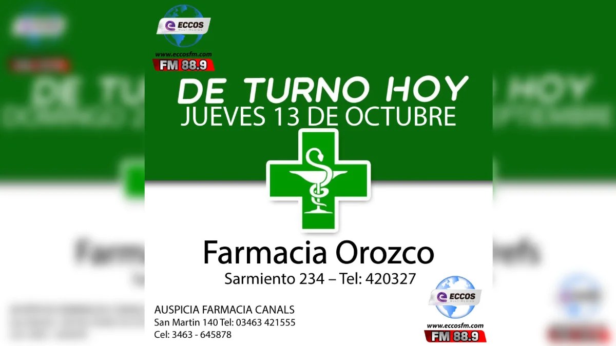 Canals: Farmacia de turno 13 de octubre