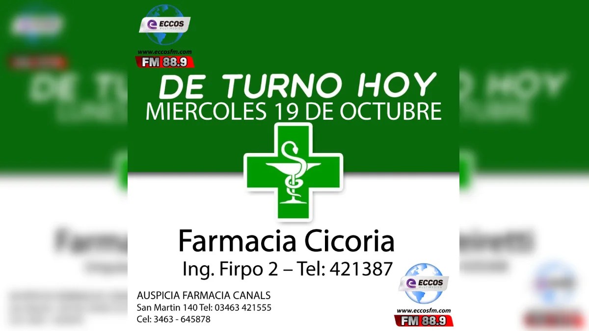 Canals: Farmacia de turno 19 de octubre