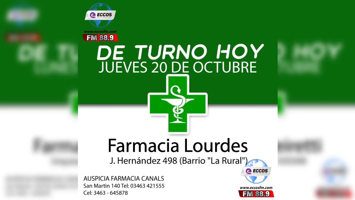Canals: Farmacia de turno 20 de octubre