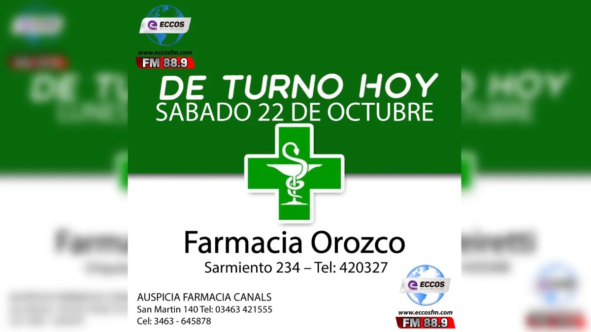 Canals: Farmacia de turno 22 de octubre