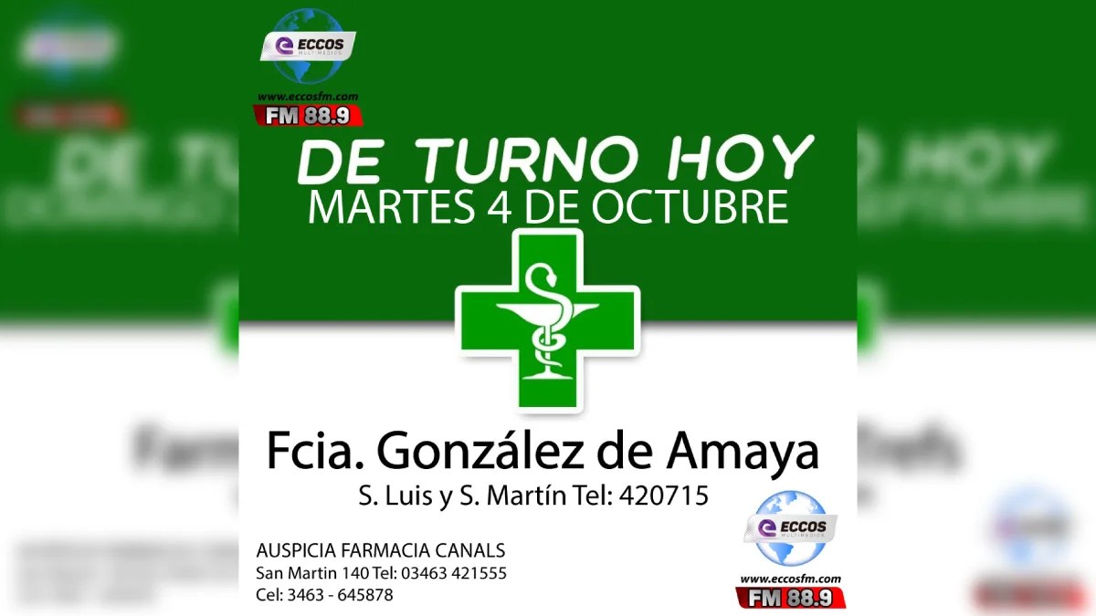 Canals: Farmacia de turno 4 de octubre