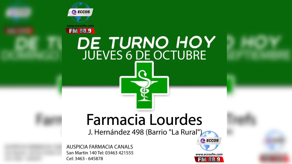 Canals: Farmacia de turno 6 de octubre