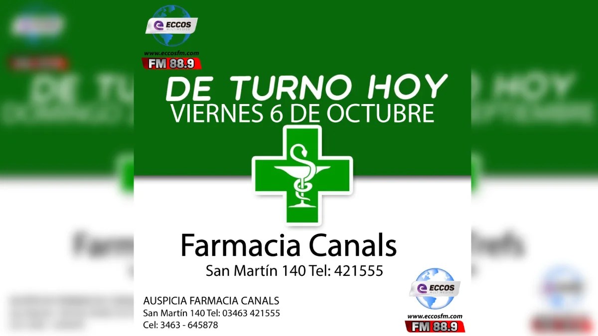 Canals: Farmacia de turno 7 de octubre