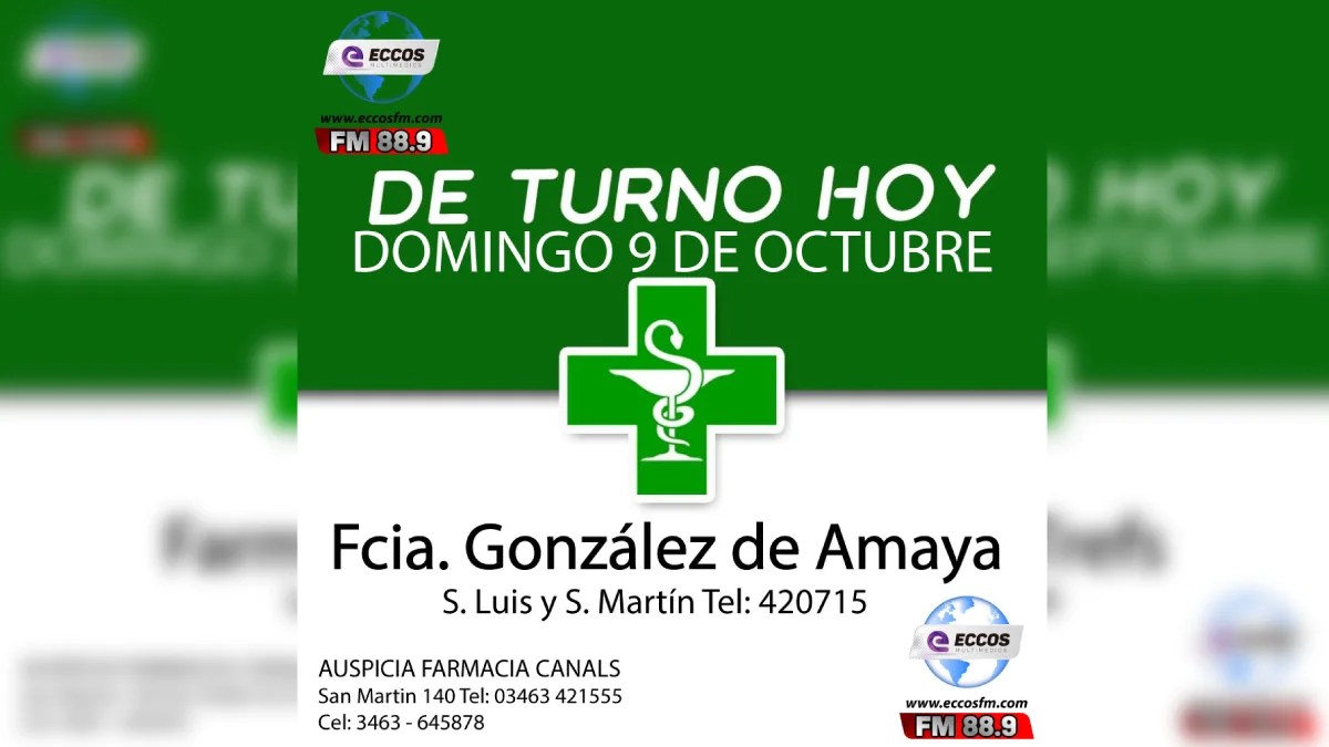 Canals: Farmacia de turno 9 de octubre