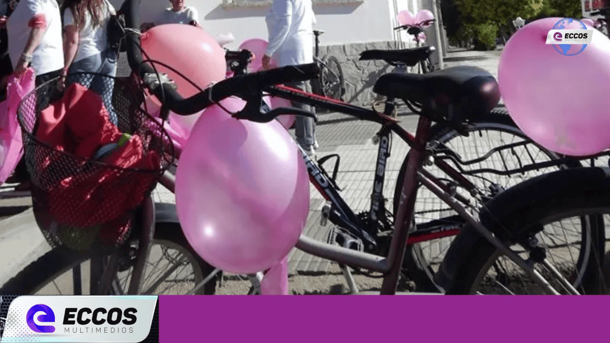 En Canals el octubre rosa sale a bicicletear