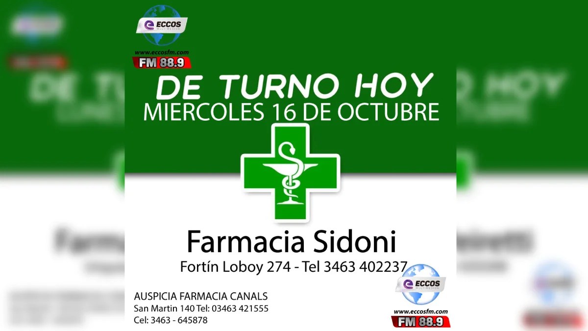 Canals: Farmacia de turno 16 noviembre