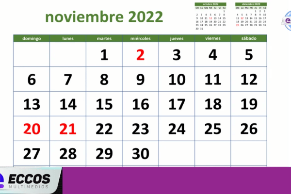 ¿Es fin de semana largo? el fin de semana del 20 de noviembre