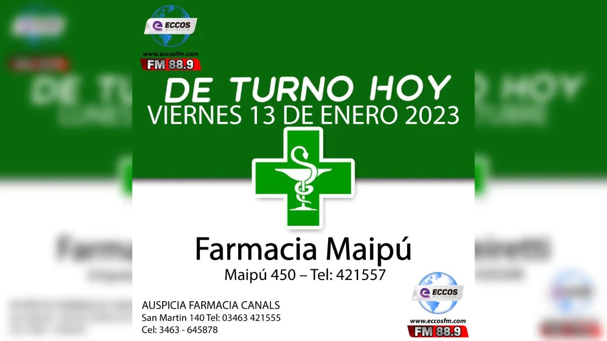 Canals: Farmacia de turno 13 de enero