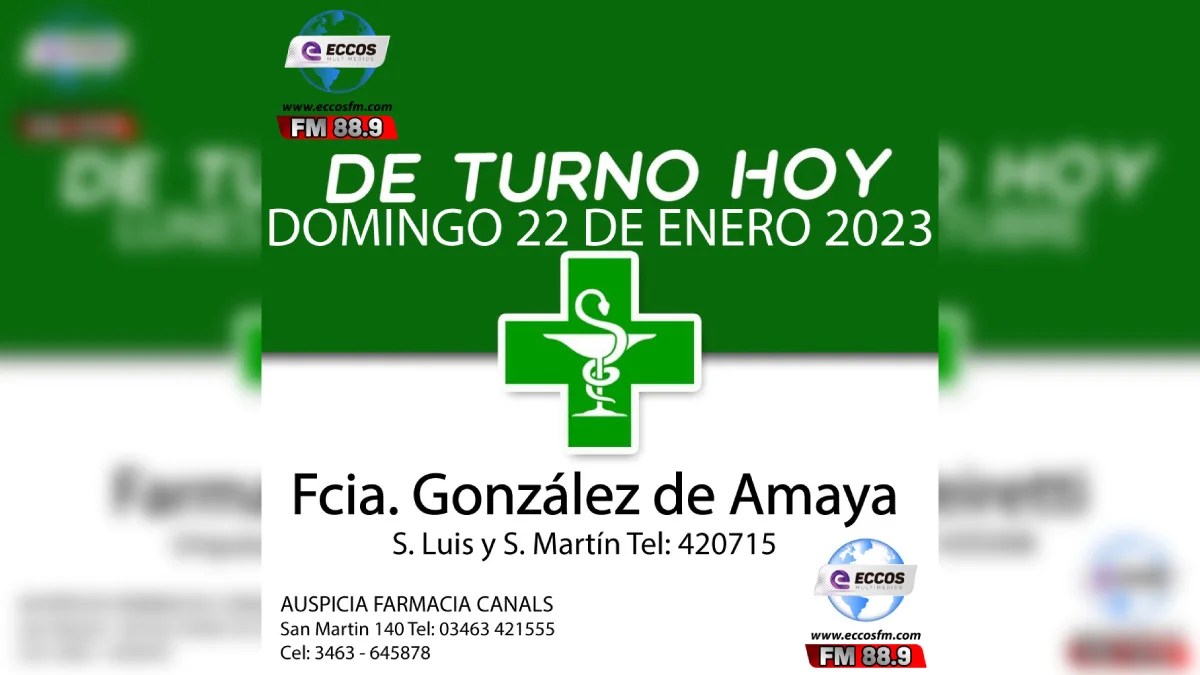 Canals: Farmacia de turno 22 de enero
