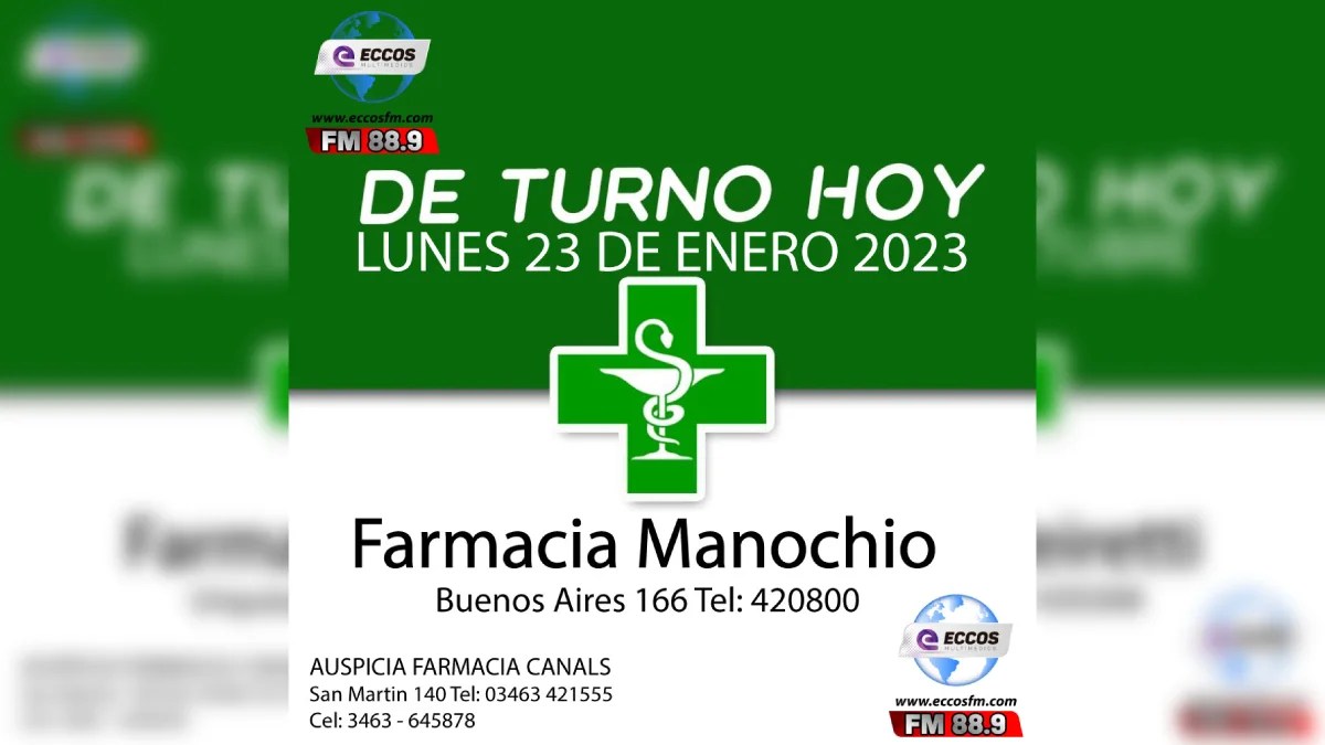 Canals: Farmacia de turno 23 de Enero