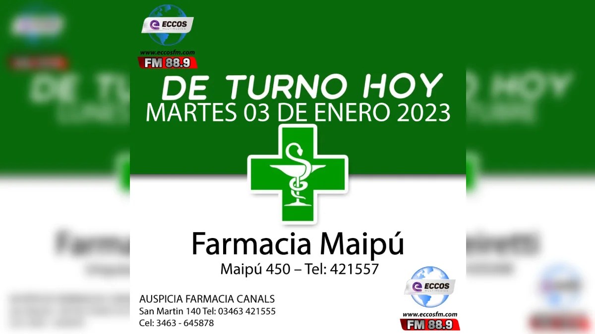 Canals: Farmacia de turno 03 de enero
