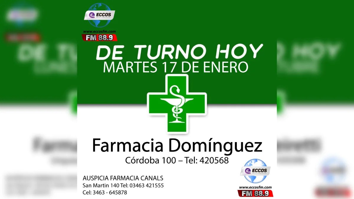 Canals: Farmacia de turno 17 de Enero