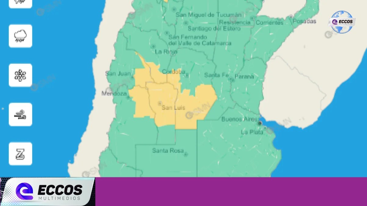Pronostican fuertes ráfagas y lluvias para ésta noche en el departamento Unión.