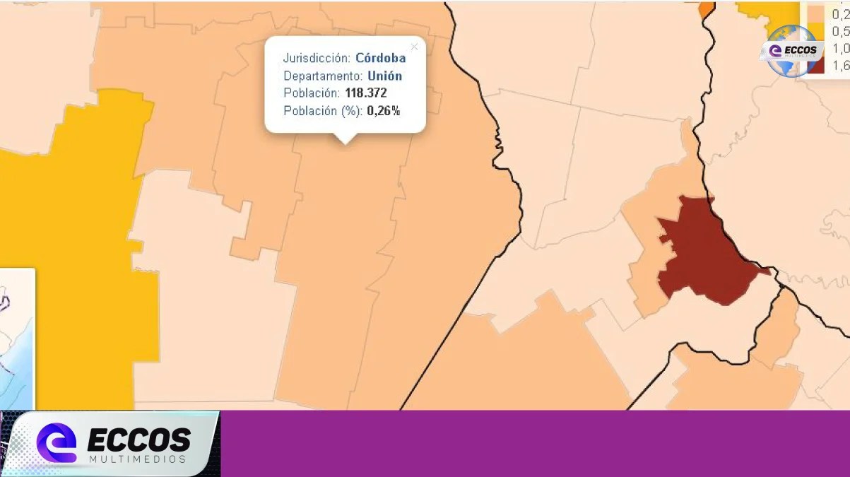 Censo 2022: El departamento Unión es el noveno más poblado de la provincia de Córdoba