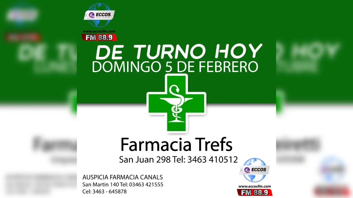 Canals: Farmacia de turno 5 DE FEBRERO