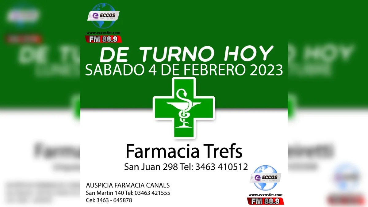 Canals: Farmacia de turno 4 DE FEBRERO
