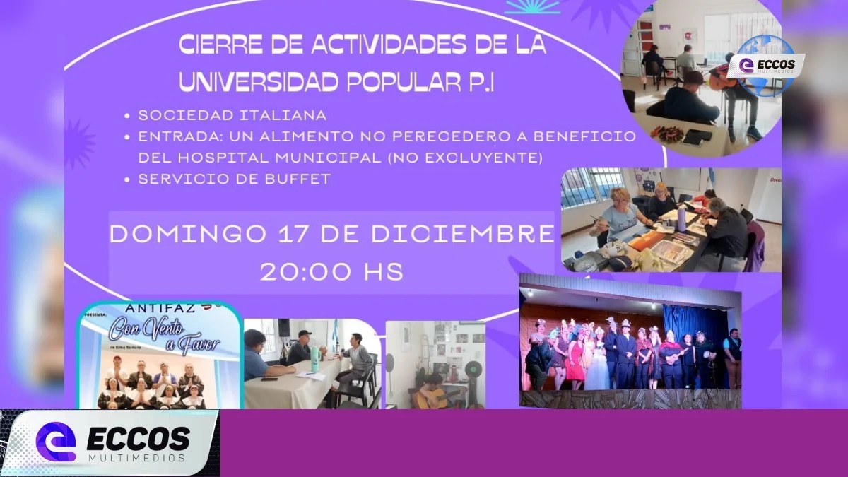 Cierre de años de la Universidad Popular Pueblo Italiano con Espectáculos Culturales y Solidaridad