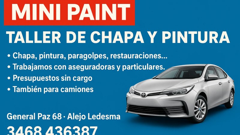 Mini Paint: el taller de chapa y pintura que transforma tu vehículo en Alejo Ledesma