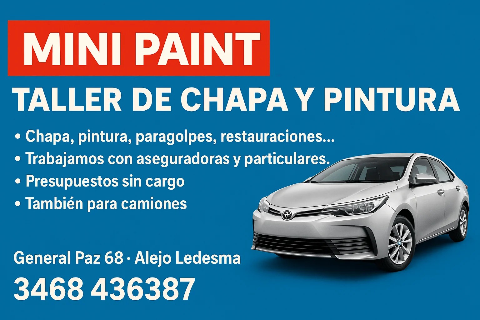 Mini Paint: el taller de chapa y pintura que transforma tu vehículo en Alejo Ledesma