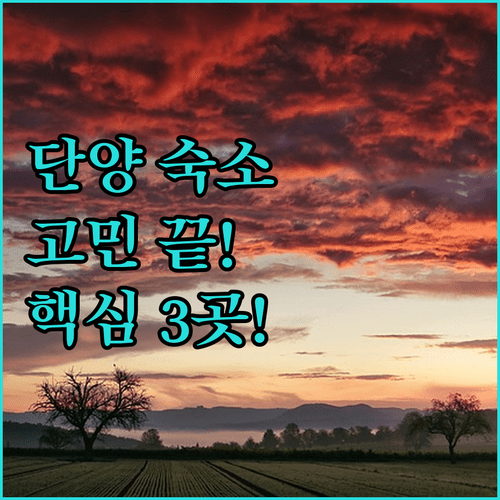 단양 숙소 고민은 여기까지, 도담삼봉 인근부터 시내 중심까지 3곳 분석