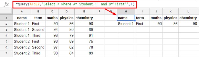 And, or, and not in google sheets query [how to]