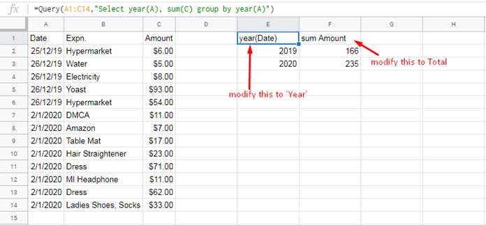 30 google sheets query label