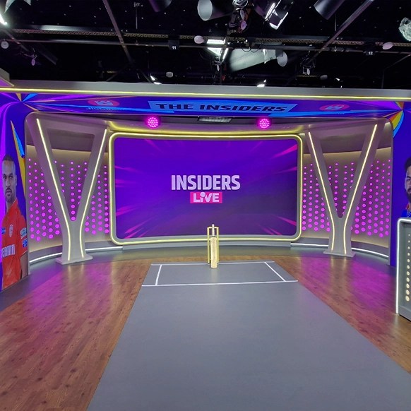 High-resolution LED video wall installed in broadcast studio for live show production